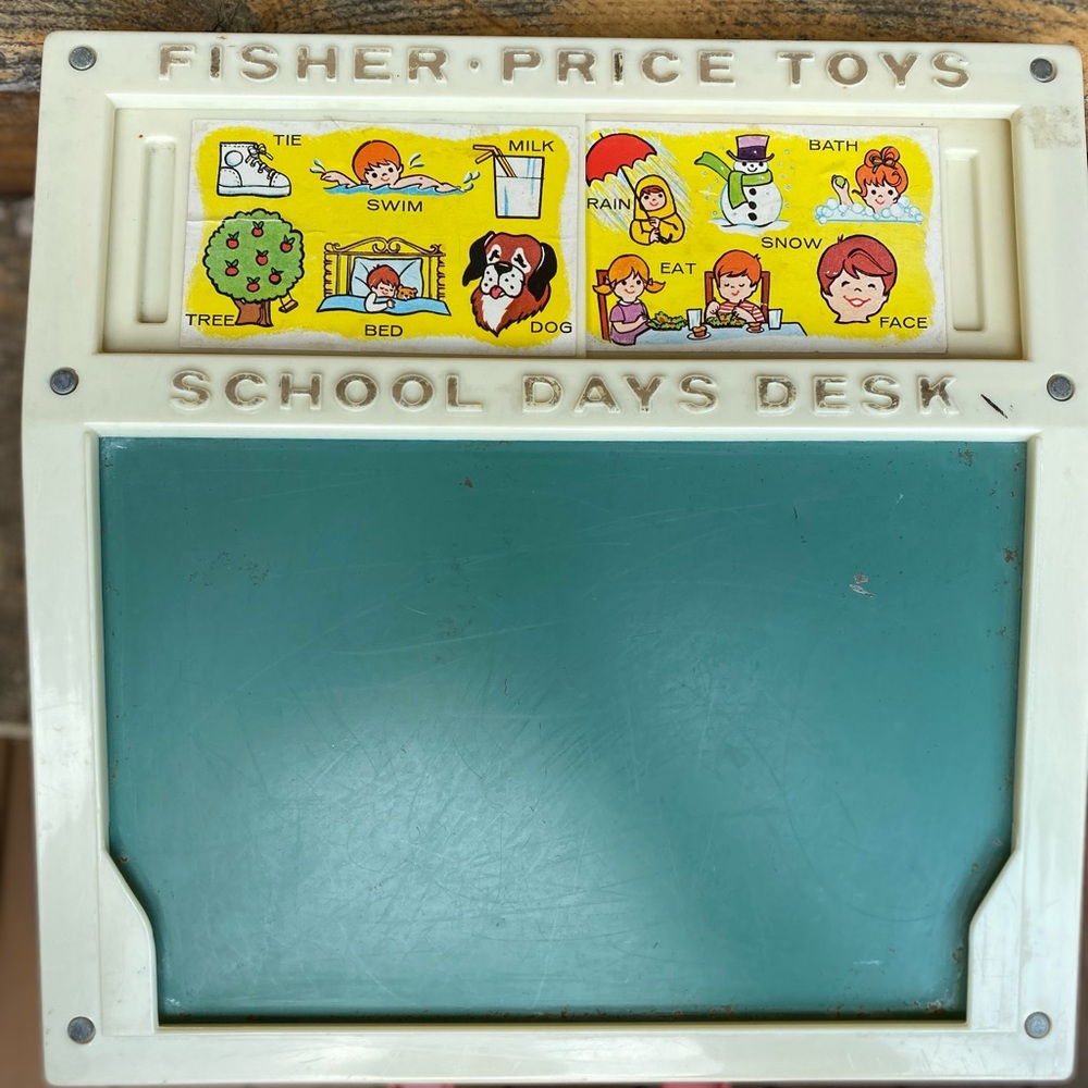 Vintage 1972 Fisher Price school days desk